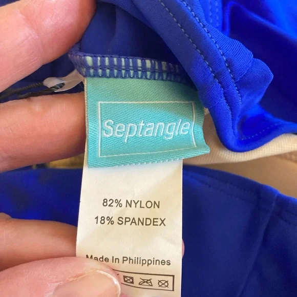 Women's Blue Halter Swim Top - Picture 6 of 6